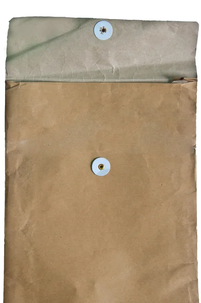 L'ancienne enveloppe isolée sur fond blanc — Photo