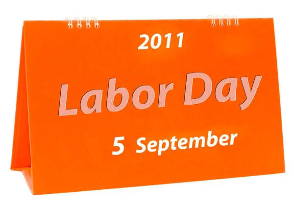 Il calendario del giorno del lavoro isolato su sfondo bianco — Foto Stock