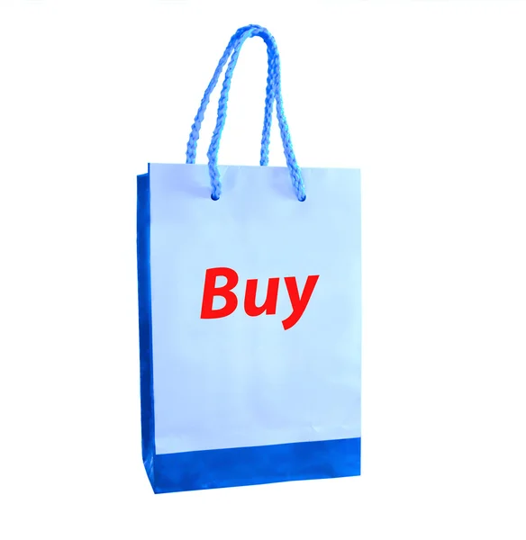 El bolso de compras para comprar aislado sobre fondo blanco — Foto de Stock