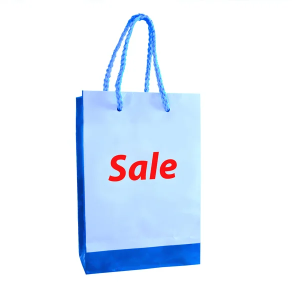 O saco de compras para venda isolado no fundo branco — Fotografia de Stock
