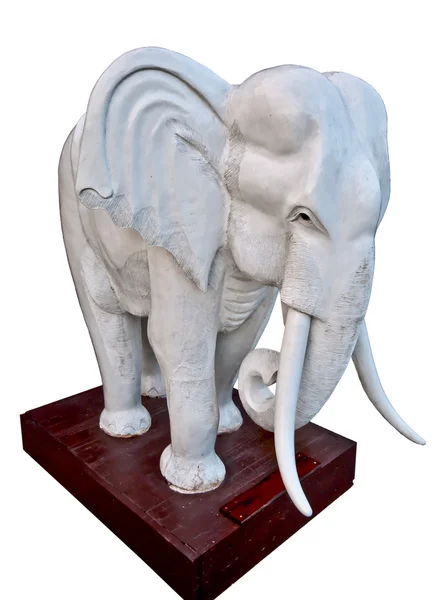 L'elefante della scultura isolato su sfondo bianco — Foto Stock