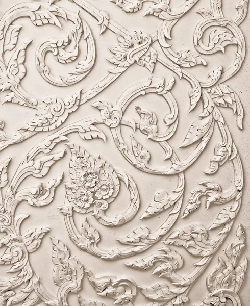 The White stucco design of native thai style on the Wall — Stock Photo, Image