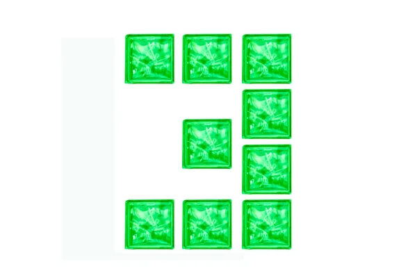 O número zero de bloco de vidro isolado no fundo branco — Fotografia de Stock