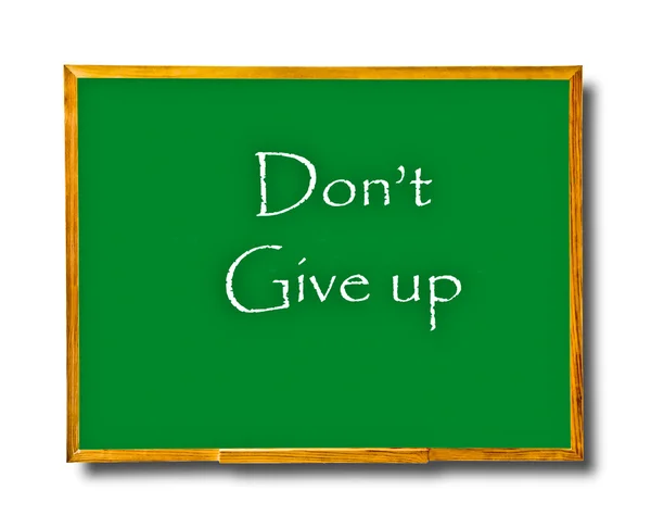 La lavagna della parola "Don't Give up" isolata su sfondo bianco — Foto Stock