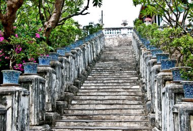 The Old staircase of Koh wung Palcae at petchaburi province,Thailand clipart
