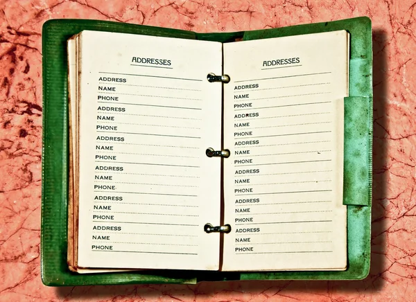 Vintage anteckningsboken isolerad på rosa marmor bakgrund — Stockfoto