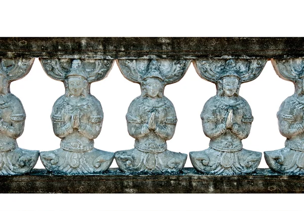 Balkongen på buddha status isolerad på vit bakgrund — Stockfoto