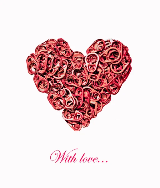 Il cuore Rosso fatto da can tab con il giorno di San Valentino — Foto Stock
