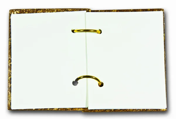 Il quaderno marrone ricicla la carta isolata su sfondo bianco — Foto Stock