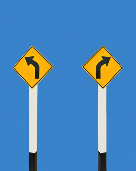 O posto de guia de virar à esquerda e virar à direita — Fotografia de Stock