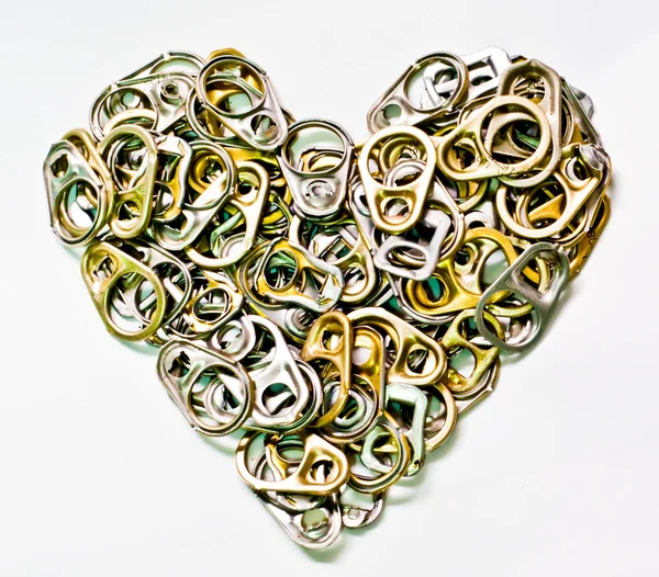 The Can tabs look like the heart — Stock Photo, Image