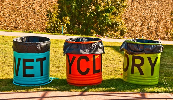 The Colorful Recycle Bins — Stock Photo, Image