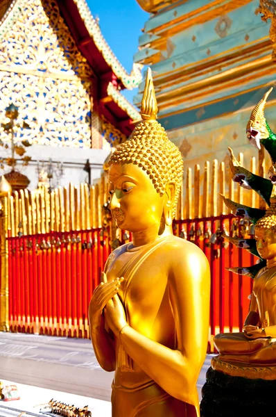 Lo status di Buddha a wat phra thart doisuthep, provincia di chiengmai, Thailandia — Foto Stock