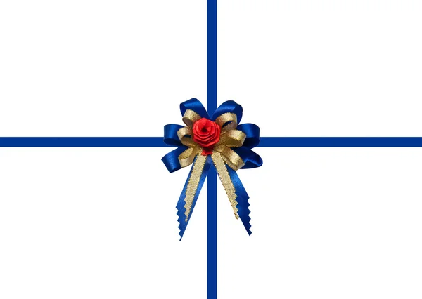 A Blue ribbon elszigetelt fehér background — Stock Fotó
