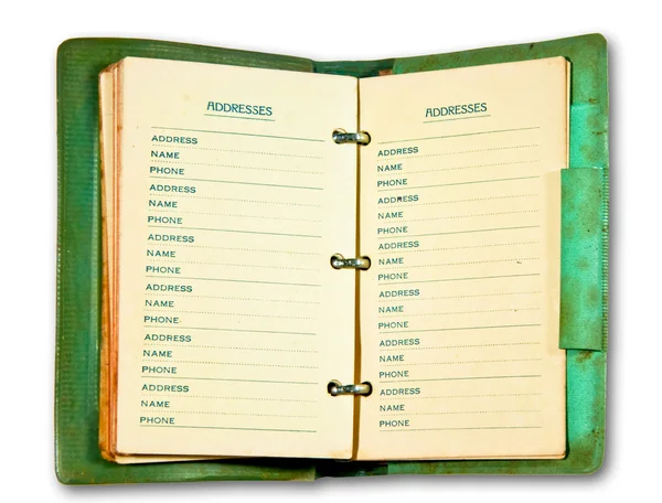 De vintage notebook geïsoleerd op witte achtergrond — Stockfoto
