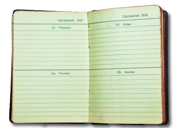 白い背景で隔離の 1953 年以来のノートのヴィンテージ — ストック写真
