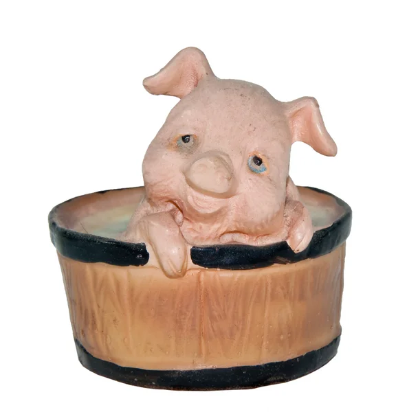 La Escultura del cerdo aislado sobre el fondo blanco — Foto de Stock