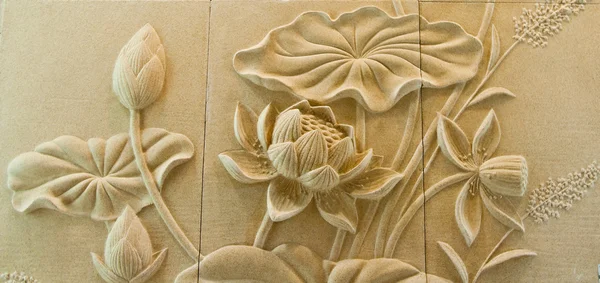 Skulptur sandstenen Lotus — Stockfoto
