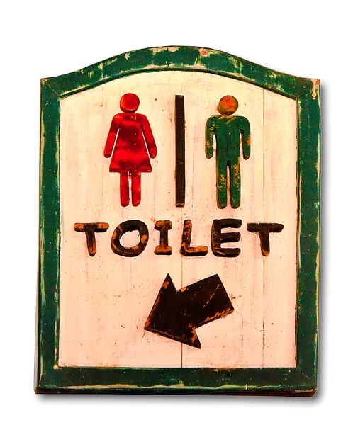 Le signe des toilettes isolé sur fond blanc — Photo