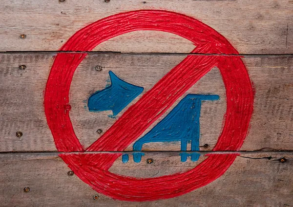 Stock image The Sign of no dog on wood background