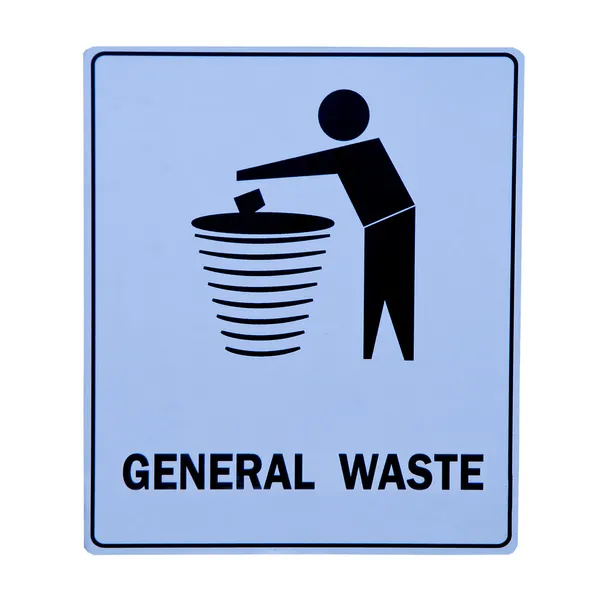 Il segno di cestino per rifiuti generici isolati su sfondo bianco — Foto Stock