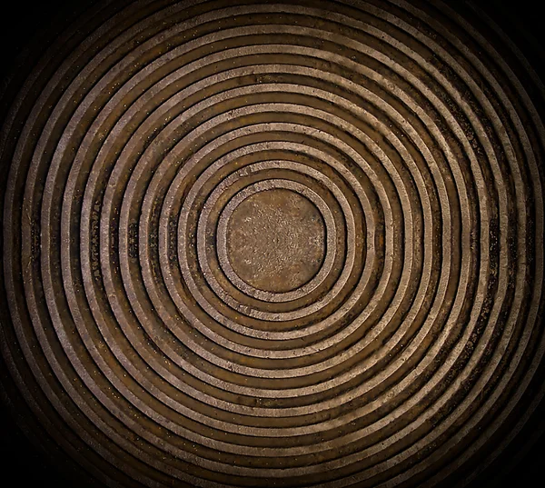 A mancha na placa metálica círculo — Fotografia de Stock