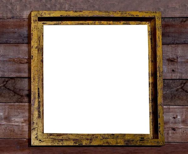 De lege houten frame op houten muur — Stockfoto