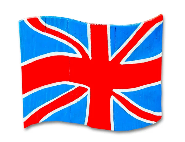 Ahşap beyaz zemin üzerine izole İngiltere bayrağı — Stok fotoğraf