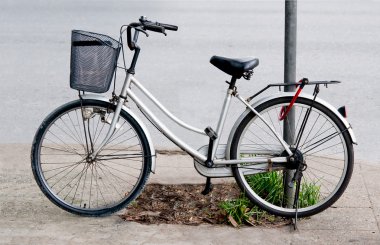 Bicycle on parking clipart