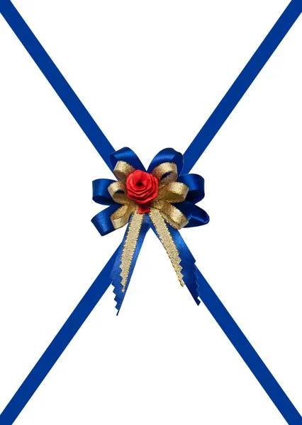 The Blue ribbon isolated on white background — Stock Photo, Image