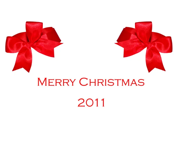 メリー クリスマス 2011年に赤いリボン — ストック写真