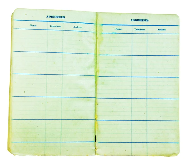 Ročník notebook izolovaných na bílém pozadí — Stock fotografie
