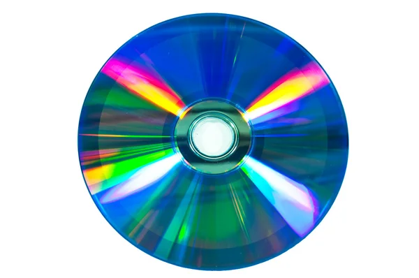 Abstraktní barevné prázdné DVD izolovaných na bílém pozadí — Stock fotografie
