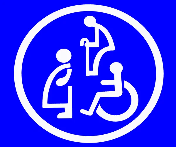 Знак уборной для старика, инвалида и беременной — стоковое фото