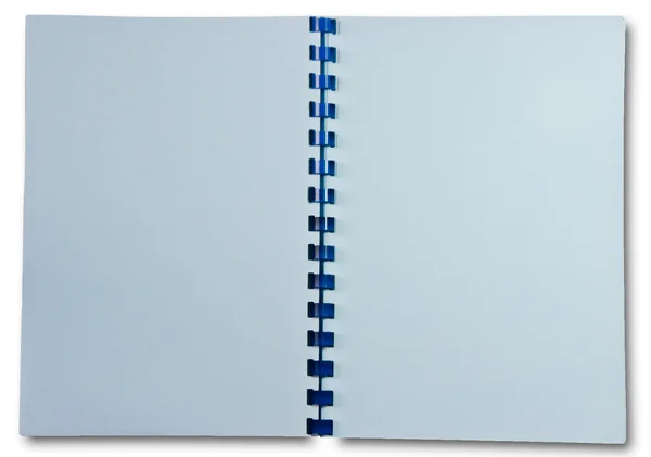 O branco do caderno isolado no fundo branco — Fotografia de Stock