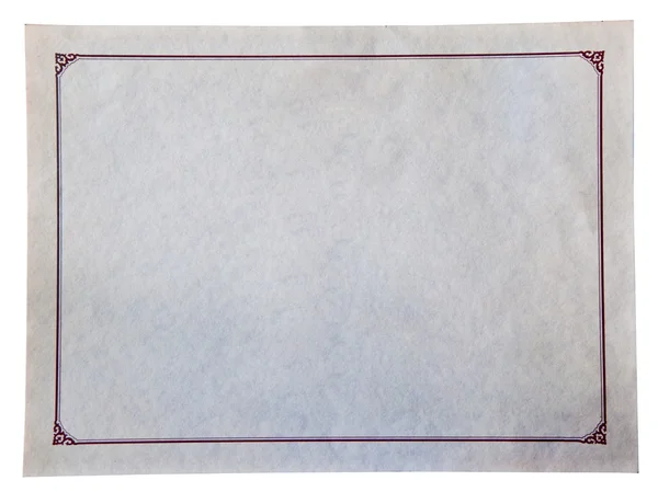 Бумага пустая рамка изолированы на белом фоне — стоковое фото