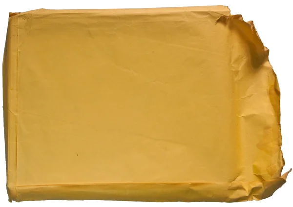 Старый конверт изолирован на белом фоне — стоковое фото