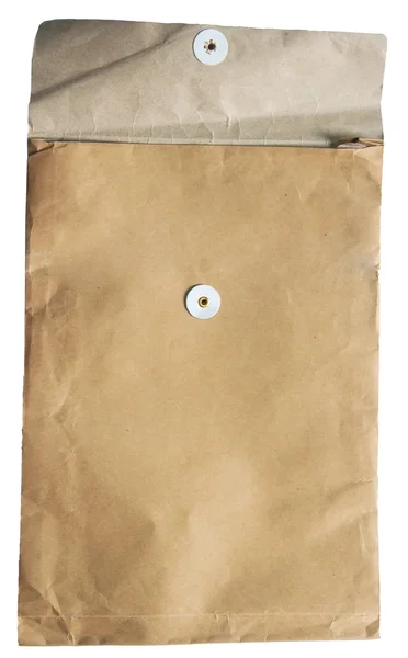 O envelope antigo isolado no fundo branco — Fotografia de Stock