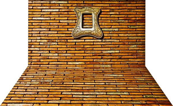 La prospettiva della parete con cornice vintage — Foto Stock