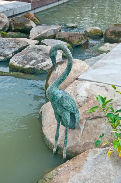 Skulptur stål av egret — Stockfoto