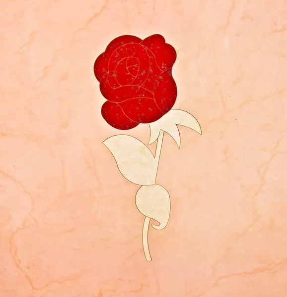 Die Keramik der roten Rose — Stockfoto