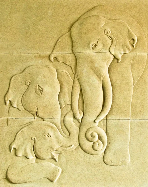 A Escultura Arenito de elefantes — Fotografia de Stock