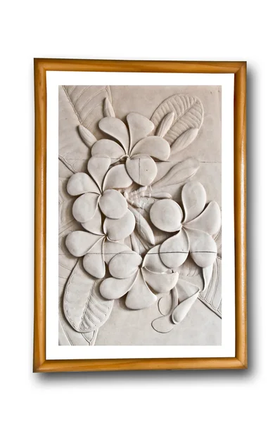 Le cadre en bois avec fleur — Photo