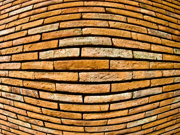 Кривая Кирпичной стены — стоковое фото
