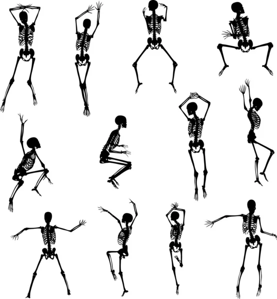 Dancing Skeletons — Stock Vector