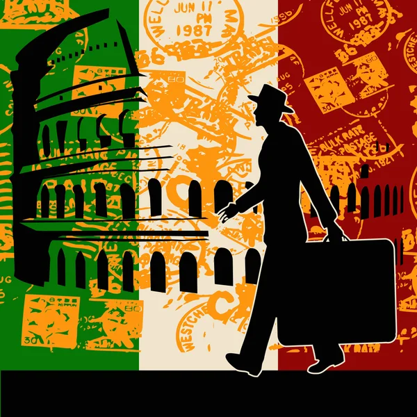 İtalyan Seyahat broşürü — Stok Vektör