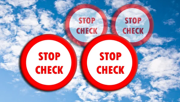 Stop check sign. — Stock Photo, Image