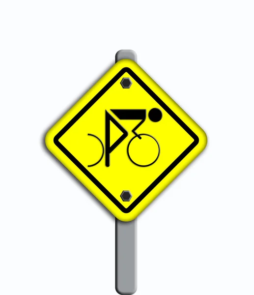 Icona bici nella targa stradale . — Foto Stock