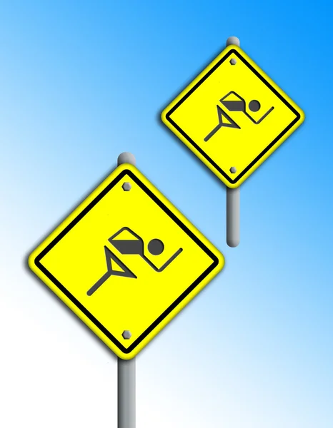 Running icon in traffic plate. — Stock Photo, Image