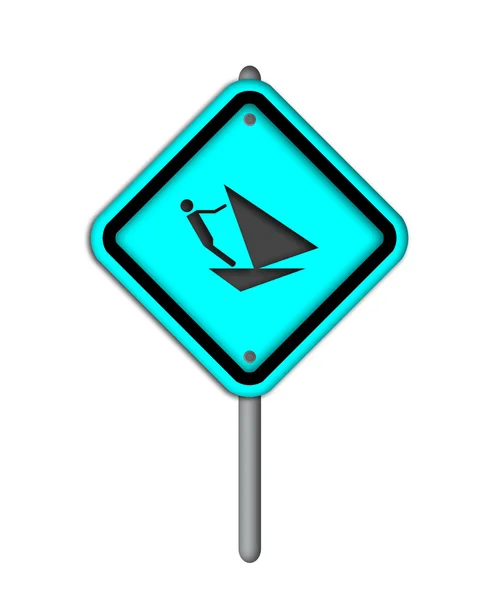 Sail icon in traffic plate. — Stock Photo, Image